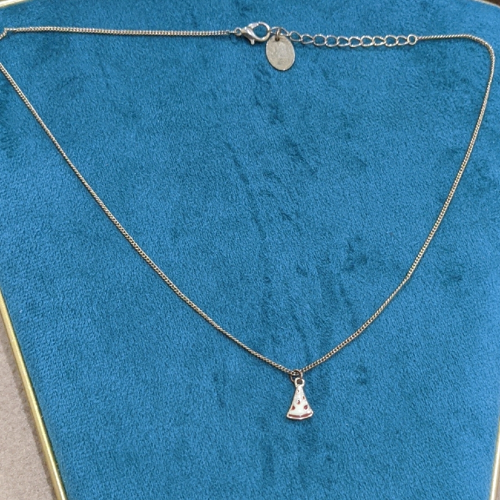 ZAD Gold Tone Pizza Slice🍕 Pendant Necklace